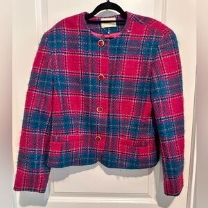 Plaid Pink and Blue Women's Pendleton Blazer